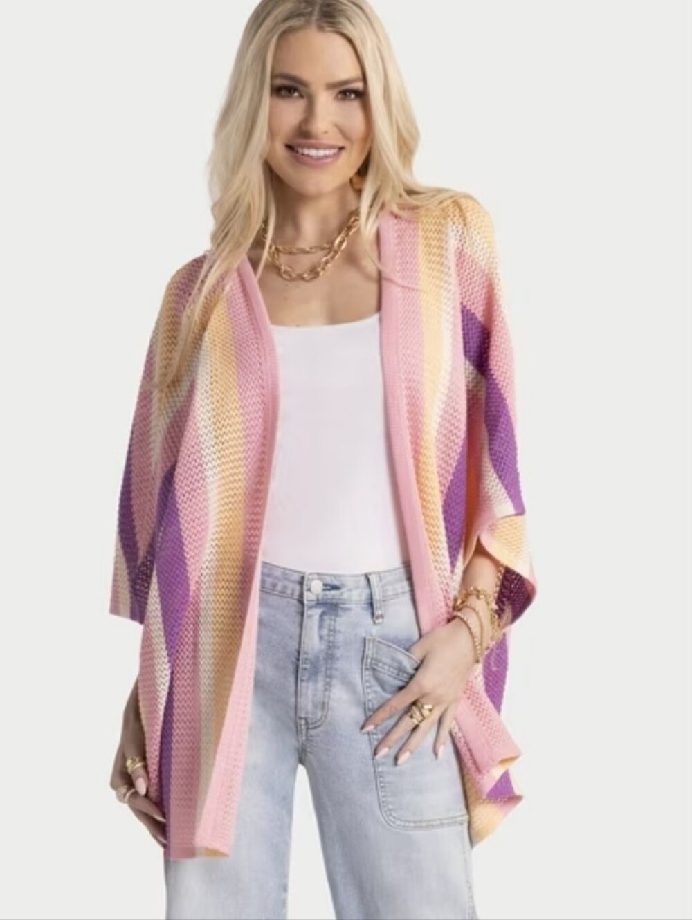 Jessica Simpson Open Front Shawl / KIMONO Style SZ L/ Xl